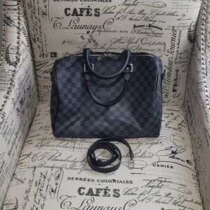 Checkered Black Handbag